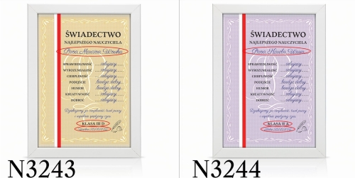 Dyplom Świadectwo Dla nauczyciela prezent od klasy