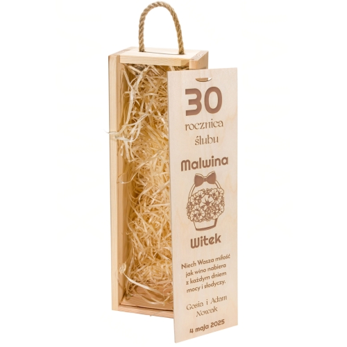 PREZENT NA ROCZNICĘ ŚLUBU skrzynka na wino grawer