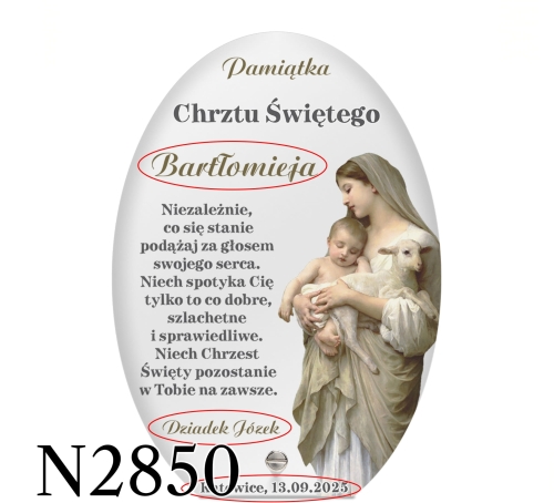 PAMIĄTKA CHRZTU ŚWIĘTEGO obrazek religijny prezent