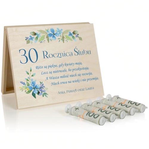 DREWNIANE PUDEŁKO NA PIENIĄDZE Rocznica Ślubu prezent