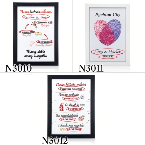 PLAKAT W RAMCE oryginalny prezent na rocznicę ślubu