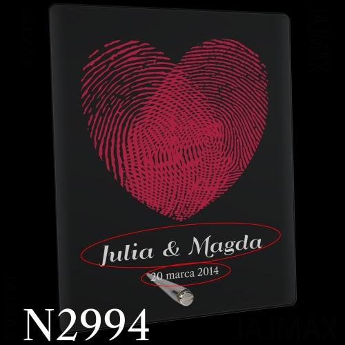 Statuetka ODCISKI PALCÓW NA SZKLE oryginalny prezent na rocznicę