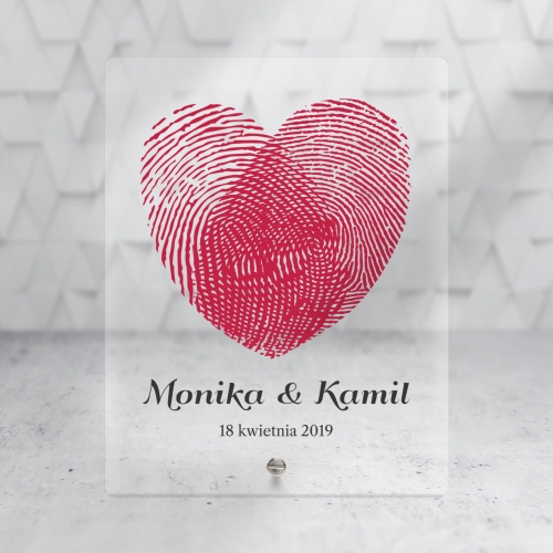 Statuetka ODCISKI PALCÓW NA SZKLE oryginalny prezent na rocznicę