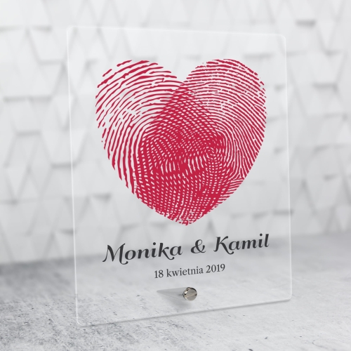 Statuetka ODCISKI PALCÓW NA SZKLE oryginalny prezent na rocznicę