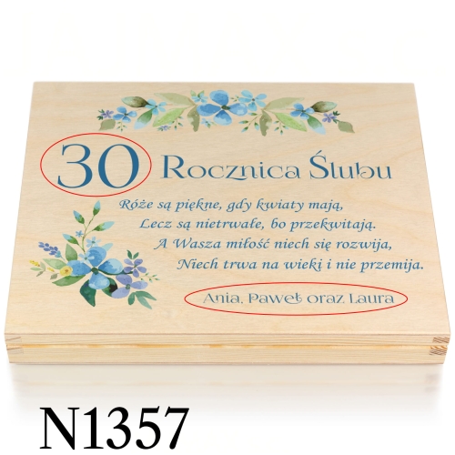 DREWNIANE PUDEŁKO NA PIENIĄDZE Rocznica Ślubu prezent