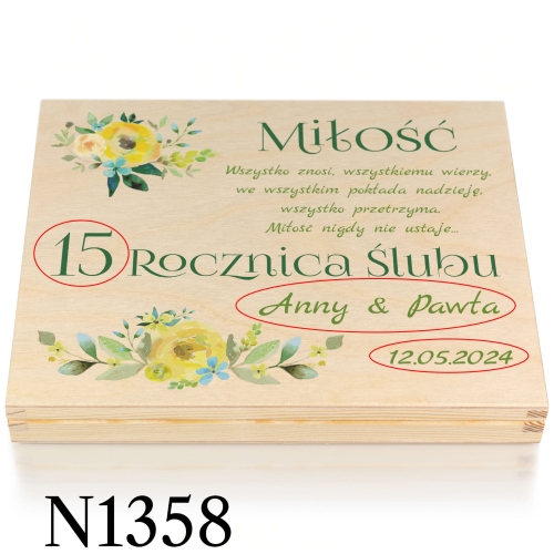 DREWNIANE PUDEŁKO NA PIENIĄDZE Rocznica Ślubu prezent