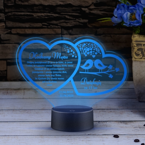 LAMPKA NOCNA LED prezent na rocznicę dla męża dla żony