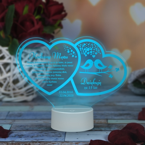 LAMPKA NOCNA LED prezent na rocznicę dla męża dla żony