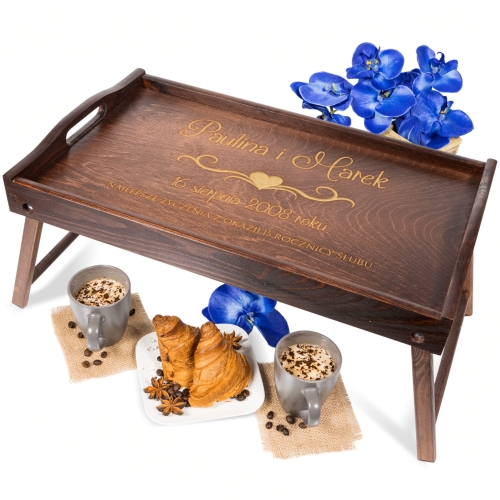 STOLIK DO ŁÓŻKA prezent dla par na rocznicę ślubu