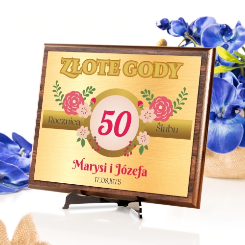 Obrazek z życzeniami 50 rocznica ślubu ZŁOTE GODY prezent