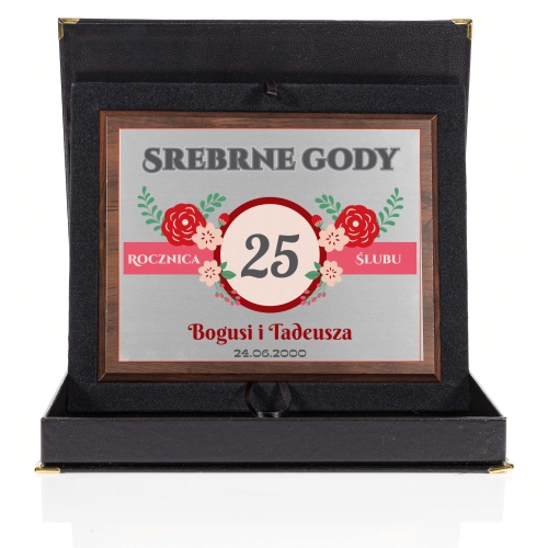 PREZENT ROCZNICOWY 25 lat SREBRNE GODY obrazek z dedykacją