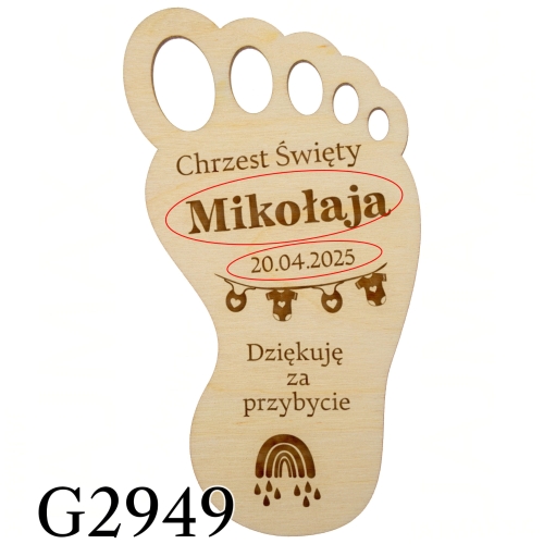 MAGNES STÓPKA podziękowania dla gości na Chrzest