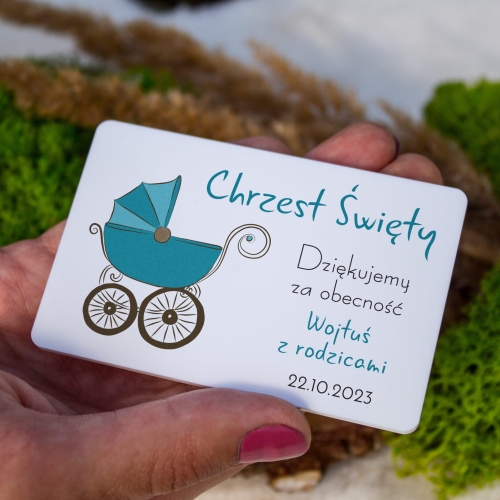 PODZIĘKOWANIA DLA GOŚCI CHRZEST biały magnes