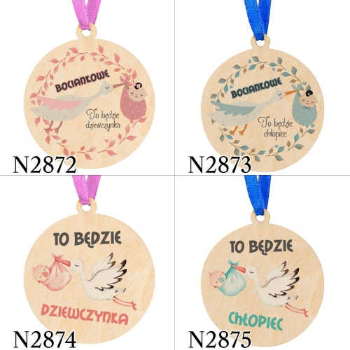 MEDALE na baby shower chłopiec dziewczynka