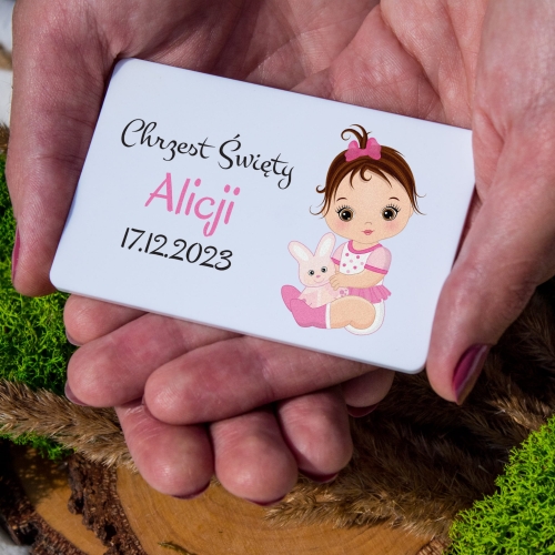 PODZIĘKOWANIA DLA GOŚCI CHRZEST biały magnes