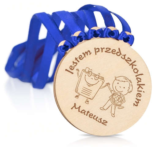 medal PASOWANIE NA PRZEDSZKOLAKA imię dziecka grawer