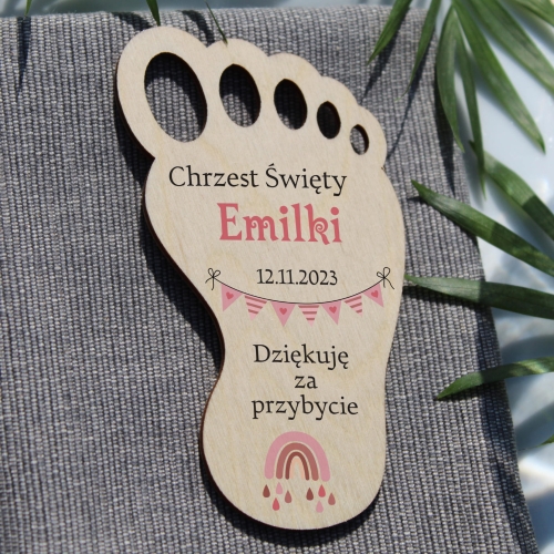 Magnes stopka od chłopczyka PODZIĘKOWANIA DLA GOŚCI CHRZEST