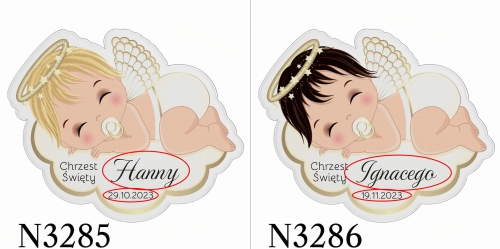 ORYGINALNE PODZIĘKOWANIA DLA GOŚCI magnes aniołek na Chrzest