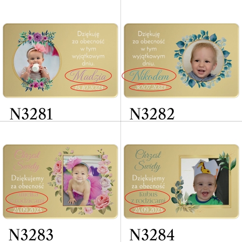 MAGNES ZE ZDJĘCIEM piękny upominek dla gości na Chrzciny