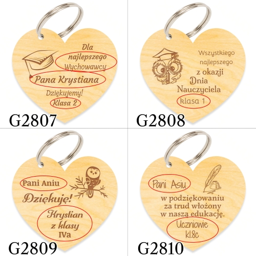 BRELOCZEK SERCE Upominek Dla Nauczyciela grawer