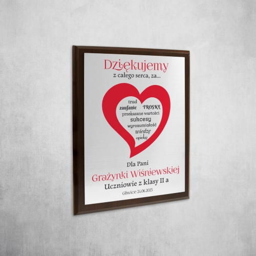 POMYSŁ NA PREZENT DLA NAUCZYCIELA srebrny obrazek z życzeniami