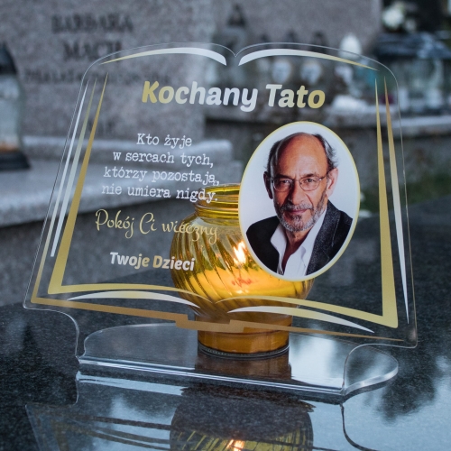 Statuetka pod znicze dla taty ze zdjęciem XXL