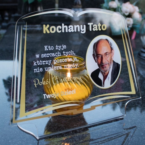 Statuetka pod znicze dla taty ze zdjęciem XXL