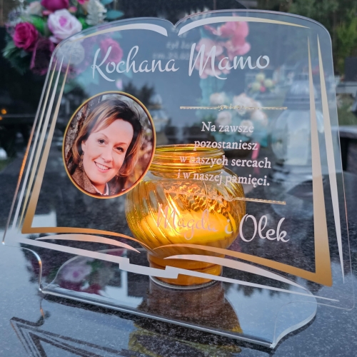 Statuetka na znicze z fotografią dla mamy XXL