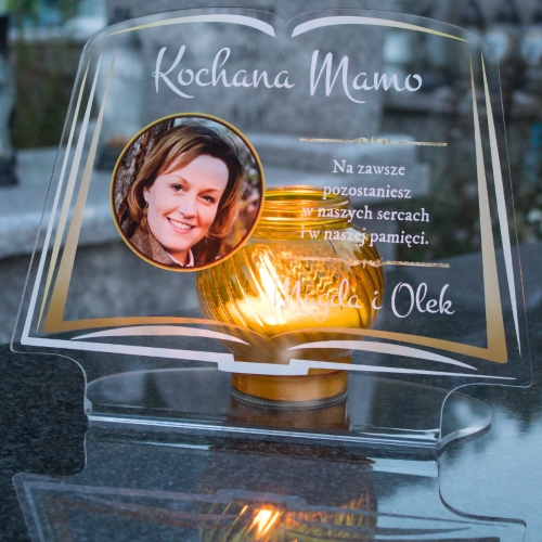 Statuetka na znicze z fotografią dla mamy XXL