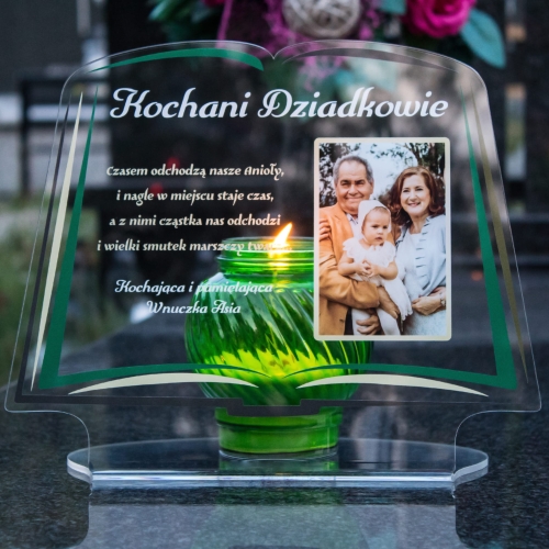 Podstawka pod znicze dla dziadków ze zdjęciem XXL