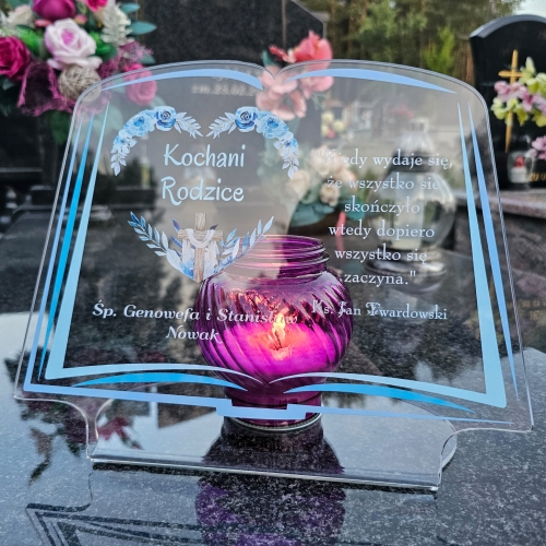 STATUETKA NA GRÓB DLA RODZICÓW księga z sercem XXL