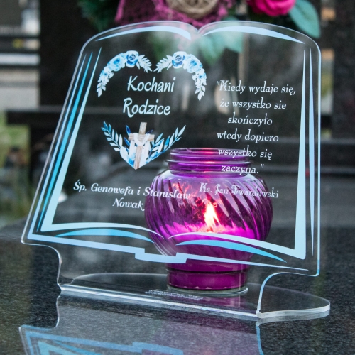 STATUETKA NA GRÓB DLA RODZICÓW księga z sercem XXL