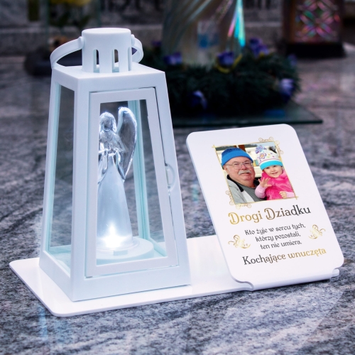 FOTO STATUETKA latarenka na grób dla dziadka dedykacja