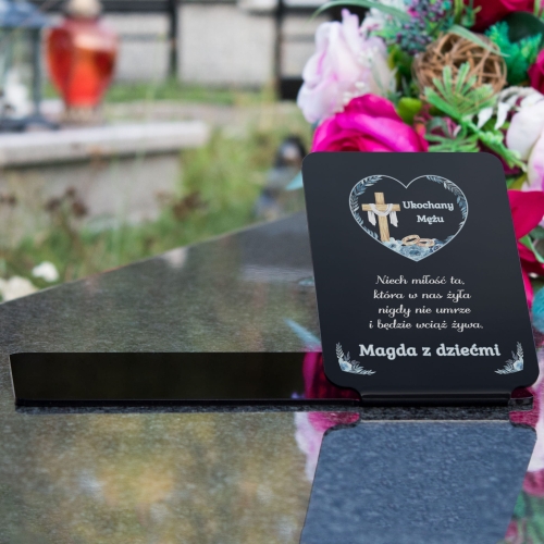 PODSTAWKA NA ZNICZ LAMPION unikatowa ozdoba grobu personalizacja