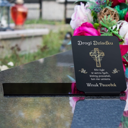 PODSTAWKA POD ZNICZ DLA DZIADKA nowoczesna ozdoba na cmentarz