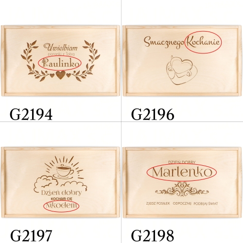 Drewniany stolik do łóżka jasny PREZENT NA URODZINY  grawer