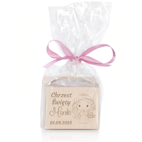 Świecznik upominki dla gości CHRZEST ŚWIĘTY grawer