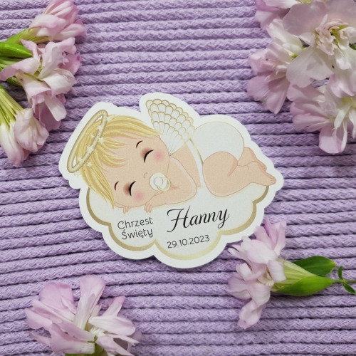 ORYGINALNE PODZIĘKOWANIA DLA GOŚCI magnes aniołek na Chrzest