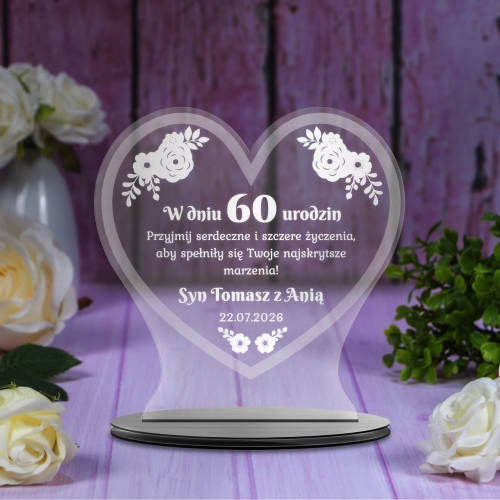 Prezent na urodziny dla Niej dla Niego STATUETKA SERCE Z GRAWEREM 