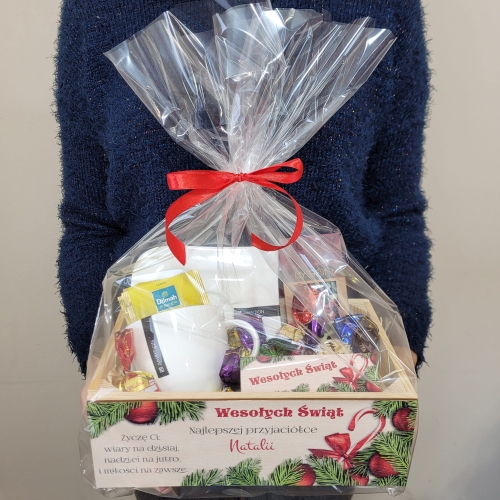 ZESTAW ŚWIĄTECZNY Skrzyneczka prezent na Boże Narodzenie nadruk