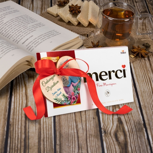 Czekoladki Merci i SERCE z życzeniami na DZIEŃ BABCI I DZIADKA