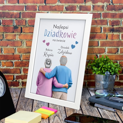 PLAKAT A4 wyjątkowy upominek na Dzień Babci i Dziadka z dedykacją