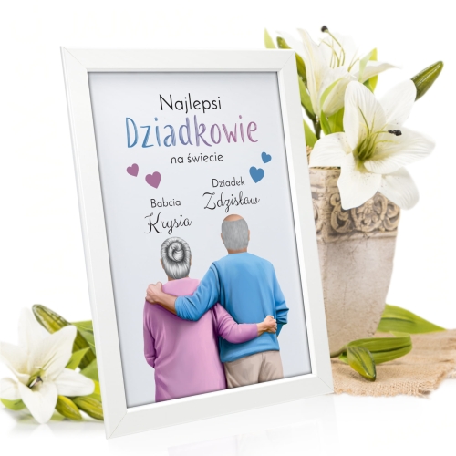 PLAKAT A4 wyjątkowy upominek na Dzień Babci i Dziadka z dedykacją
