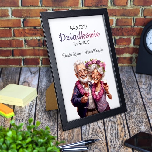 DYPLOM dla babci dziadka z imionami POMYSŁ NA PREZENT DLA DZIADKÓW