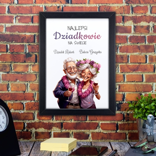 DYPLOM dla babci dziadka z imionami POMYSŁ NA PREZENT DLA DZIADKÓW