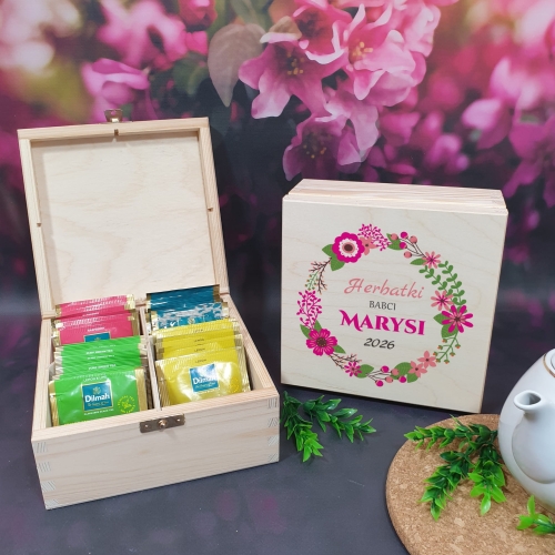 Herbaciarka i zestaw herbat UPOMINEK DLA BABCI I DZIADKA