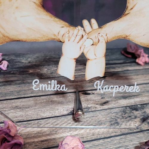 Wyjątkowy prezent dla babci i dziadka STATUETKA AKRYLOWA DŁONIE