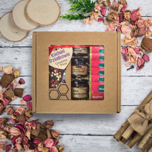 KOSZ PREZENTOWY DLA DZIADKÓW prezent dla babci i dziadka imiona