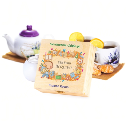 PUDEŁKO I ZESTAW HERBAT podziękowanie dla nauczyciela