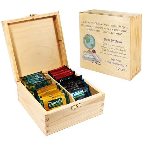 PUDEŁKO I ZESTAW HERBAT podziękowanie dla nauczyciela
